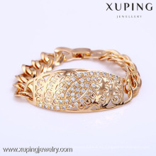 71996 Xuping pulsera chapada en oro con diamante pequeño, pulsera de moda para mujer
